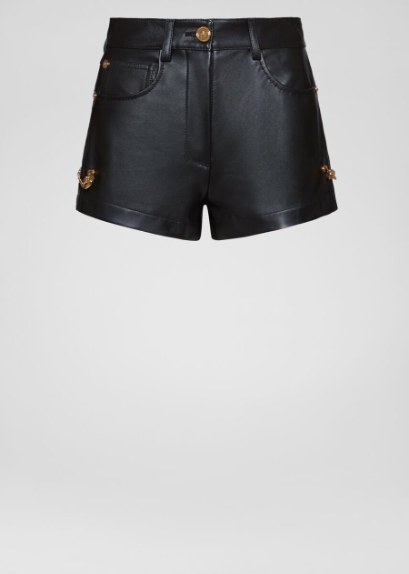 Versace Safety Pin Nappa Läder Shorts Dam - 491208VHC